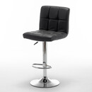 Σκαμπό Bar ArteLibre DIN Με Πλάτη Πτυσσόμενο Μαύρο PVC/Μέταλλο 44x50x92-113cm