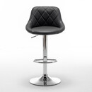 Σκαμπό Bar ArteLibre GARSA Με Πλάτη Πτυσσόμενο Μαύρο PU/Μέταλλο 46x46x83-105cm