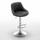 Σκαμπό Bar ArteLibre GARSA Με Πλάτη Πτυσσόμενο Μαύρο PU/Μέταλλο 46x46x83-105cm