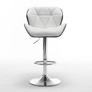 Σκαμπό Bar ArteLibre DRASH Με Πλάτη Πτυσσόμενο Λευκό/Μαύρο PU/Μέταλλο 54x52x87-109cm