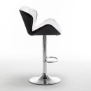 Σκαμπό Bar ArteLibre DRASH Με Πλάτη Πτυσσόμενο Λευκό/Μαύρο PU/Μέταλλο 54x52x87-109cm