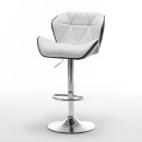 Σκαμπό Bar ArteLibre DRASH Με Πλάτη Πτυσσόμενο Λευκό/Μαύρο PU/Μέταλλο 54x52x87-109cm