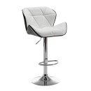 Σκαμπό Bar ArteLibre DRASH Με Πλάτη Πτυσσόμενο Λευκό/Μαύρο PU/Μέταλλο 54x52x87-109cm