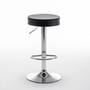 Σκαμπό Bar ArteLibre LORTHA Πτυσσόμενο Μαύρο PU/Μέταλλο Φ39x64-86cm