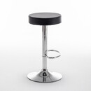 Σκαμπό Bar ArteLibre LORTHA Πτυσσόμενο Μαύρο PU/Μέταλλο Φ39x64-86cm