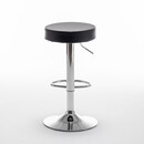 Σκαμπό Bar ArteLibre LORTHA Πτυσσόμενο Μαύρο PU/Μέταλλο Φ39x64-86cm