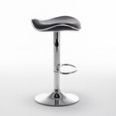 Σκαμπό Bar ArteLibre MOD Πτυσσόμενο Μαύρο PU/Μέταλλο 44.5x43x65.5-83.5cm