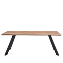 Τραπέζι Τραπεζαρίας ArteLibre AOSA Honey Maple/Μαύρο MDF/Μέταλλο 200x100x76cm