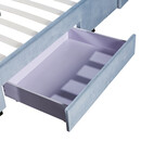 Κρεβάτι Διπλό ArteLibre ANNONA Γαλάζιο Βελούδο (Στρώμα 160x200cm)