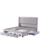 Κρεβάτι Διπλό ArteLibre ANNONA Ivory Βελούδο (Στρώμα 160x200cm)