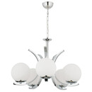 Φωτιστικό Κρεμαστό ArteLibre LACERTA Πεντάφωτο Ασημί/Λευκό Μέταλλο/Γυαλί 50x75cm