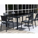 TAHITI DARK GREY 180Χ94Χ75εκ. ΤΡΑΠΕΖΙ ΜΕ ΤΖΑΜΙ ΠΟΛ/ΝΙΟΥ