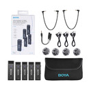 Boya BY-W4 Ultracompact 2.4GHz Four-Channel Wireless Microphone System (4 person vlog)