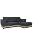 Καναπές Γωνιακός ArteLibre CALLIOPE Αναστρέψιμος Σκούρο Γκρι 250x184x100cm