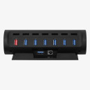 Streamplify HUB CTRL 7, 7x USB 3.0 Type A, RGB, 12V, EU Power Cable - black