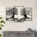 Διακοσμητικό Τοίχου Tree Love Megapap Μεταλλικό Χρώμα Μαύρο 116x71εκ.