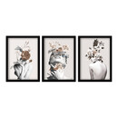 Πίνακας "flower Girls" Megapap 3 Τμχ. σε Πλαίσιο 35x45x2εκ.