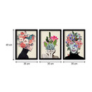 Πίνακας "flower Girls" Megapap 3 Τμχ. σε Πλαίσιο 35x45x2εκ.