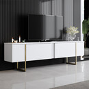 Έπιπλο Τηλεόρασης Luxe Megapap Χρώμα Λευκό - Χρυσό 180x30x50εκ.