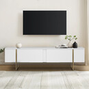 Έπιπλο Τηλεόρασης Luxe Megapap Χρώμα Λευκό - Χρυσό 180x30x50εκ.