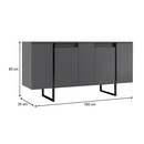 Μπουφές Luxe Megapap Χρώμα Ανθρακί 160x35x80εκ.