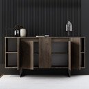 Μπουφές Luxe Megapap Χρώμα Καρυδί 160x35x80εκ.