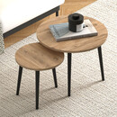 Τραπεζάκι Σαλονιού σετ 2 τμχ Roma Megapap Χρώμα oak 60x60x46εκ.