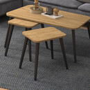 Τραπεζάκι Σαλονιού σετ 3 τμχ Oliva Megapap Χρώμα oak 90x55x46εκ.