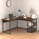 Γραφείο Εργασίας Delta Megapap Χρώμα Καπνιστή Καρυδιά 147,8x140x73,8εκ.