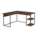 Γραφείο Εργασίας Delta Megapap Χρώμα Καπνιστή Καρυδιά 147,8x140x73,8εκ.