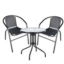 Σετ Τραπεζαρία Κήπου ArteLibre EARTH Μέταλλο Μαύρο Με 2 Πολυθρόνες