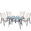 Σετ Τραπεζαρία Κήπου ArteLibre SUN Μέταλλο Γκρι/Κρεμ Με 4 Πολυθρόνες