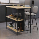 Τραπέζι Μπαρ Detroit Megapap Χρώμα Sapphire oak - Silky Black 100x60x95εκ.