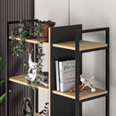 Βιβλιοθήκη Detroit Megapap Χρώμα Sapphire oak - Silky Black 87,5x35,2x175εκ.