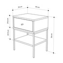 Κομοδίνο Lisa Megapap Χρώμα Saphhire oak 45x35x56εκ.