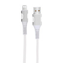 EGOBOO ChargeFlow Fabric Cable USB-A to Lightning, 1.2m, White