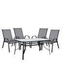 Σετ Τραπεζαρία Κήπου ArteLibre SUN Μέταλλο Μαύρο/Γκρι Με 4 Πολυθρόνες 14990067