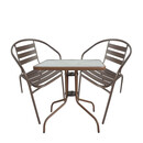 Σετ Τραπεζαρία Κήπου ArteLibre MARS Μέταλλο Καφέ Με 2 Πολυθρόνες 14990087
