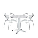 Σετ Τραπεζαρία Κήπου ArteLibre IO Αλουμίνιο Ασημί Με 2 Πολυθρόνες 14990094