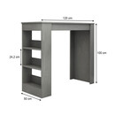 Τραπέζι Μπαρ Deep Megapap Χρώμα Γκρι Σκυροδέματος 120x50x100εκ.