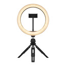 Streamplify Light 10 Streaming Ring Light - Black - 26cm & tripod - selfie stick