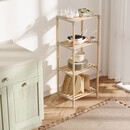 Ραφιέρα Δαπέδου Ξύλινη - Πλαστική Χρώμα Φυσικό - Μπεζ 38x30x116εκ.