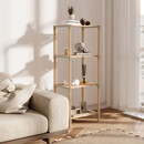 Ραφιέρα Δαπέδου Ξύλινη - Πλαστική Χρώμα Φυσικό - Μπεζ 38x30x116εκ.