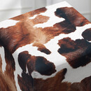 Σκαμπώ Milky Megapap Υφασμάτινο Χρώμα Καφέ - Λευκό 40x40x40εκ.