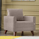 Πολυθρόνα Bella Megapap Υφασμάτινη Χρώμα Κρεμ 82x81x85εκ.