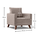 Πολυθρόνα Bella Megapap Υφασμάτινη Χρώμα Κρεμ 82x81x85εκ.