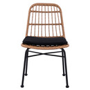 Καρέκλα Κήπου ArteLibre AFRANIUS Φυσικό/Μαύρο Rattan/Μέταλλο 47x50x85cm