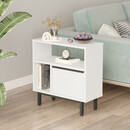 Βοηθητικό Τραπεζάκι ArteLibre SHALDON Λευκό Μοριοσανίδα/Μέταλλο 60x25.5x60cm