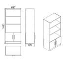Βιβλιοθήκη ArteLibre EDGWARE Οξιά/Μαύρο Μοριοσανίδα 63.6x37.6x140cm