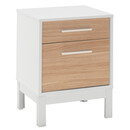 Κομοδίνο London Megapap Χρώμα Λευκό - oak 45x41x60εκ.